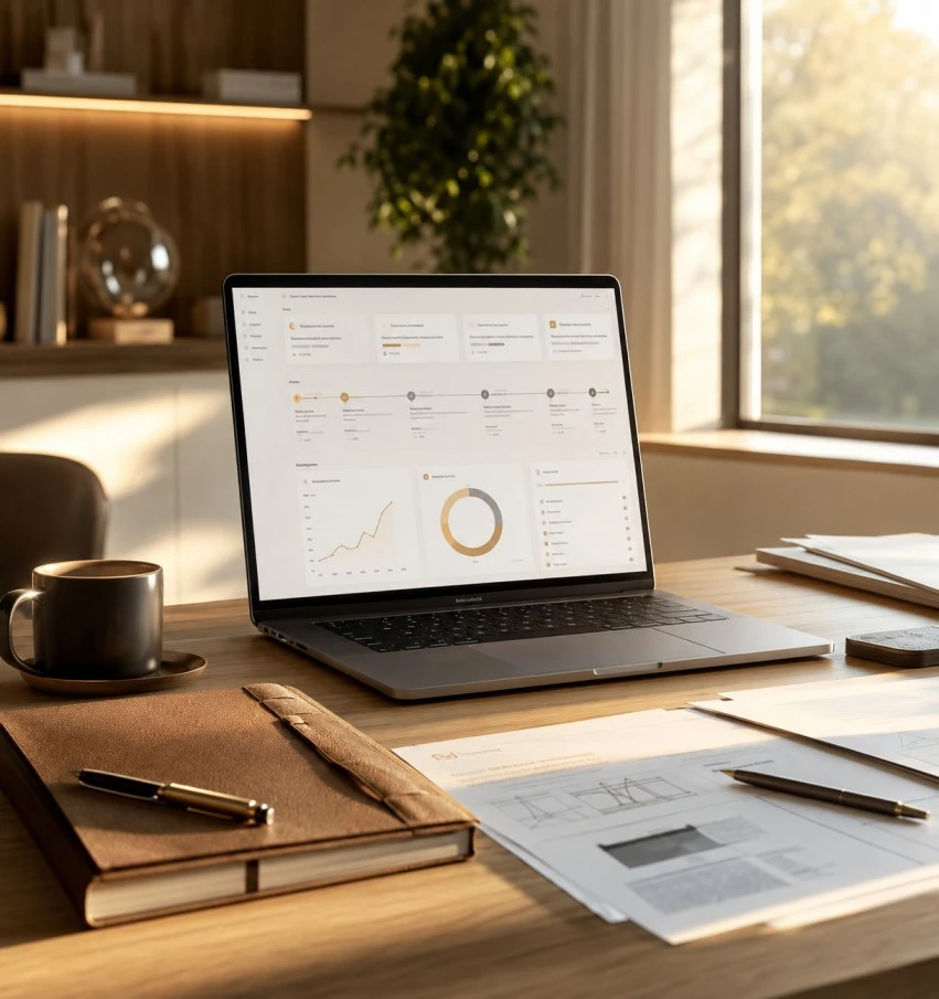 Premium case studies and metrics dashboard